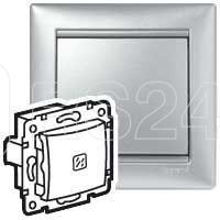 Выключатель 1-кл. СП Valena 10А IP31 с подсветкой механизм алюм. (DIY-упак.) IEK 694340