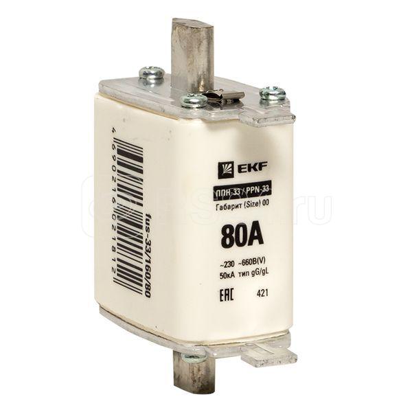 Вставка плавкая ППН-33 160/80А габарит 00 PROxima EKF fus-33/160/80