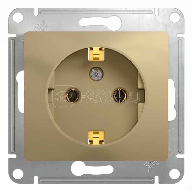 Розетка 1-м СП Glossa 16А IP20 с заземл. механизм титан SE GSL000443
