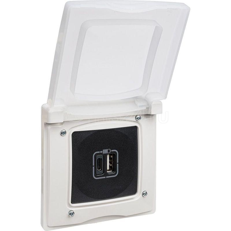 Рамка 1-м СП Etika IP44 с защ. крышкой бел. IEK 672550