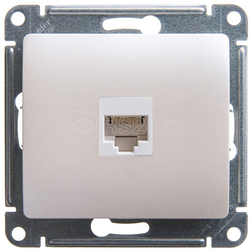Розетка компьютерная 1-м Glossa RJ45 кат.5E механизм перламутр. SE GSL000681K