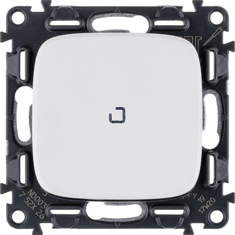 Переключатель 1-кл. СП Valena Allure 10А IP20 250В 10AX с подсветкой с лицев. панелью безвинтов. зажимы механизм бел. Leg 752726