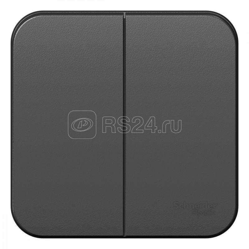Выключатель 2-кл. ОП Blanca 10А IP20 (сх. 5) 250В с изолир. пластиной антрацит SE BLNVA105016