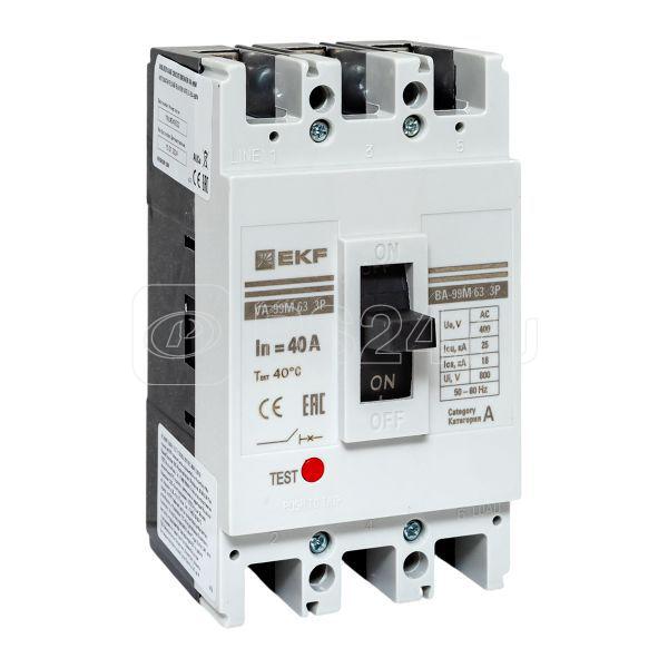 Выключатель автоматический 3п 63/40А 25кА ВА-99М PROxima EKF mccb99-63-40m