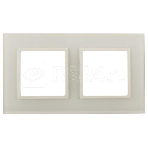 Рамка 2-м 14-5102-02 стекло Elegance сл. кость+сл. кость ЭРА Б0034489