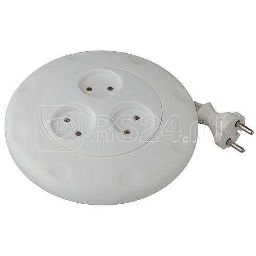 Удлинитель-рулетка 3х3м без заземл. 10А IP20 UR-3-3m-W ПВС 2х0.75 бел. Эра Б0019038