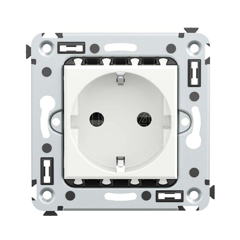 Розетка 1-м СП 2мод. Avanti "Белое облако" 16А IP20 2P+E защ. шторки бел. DKC 4400003