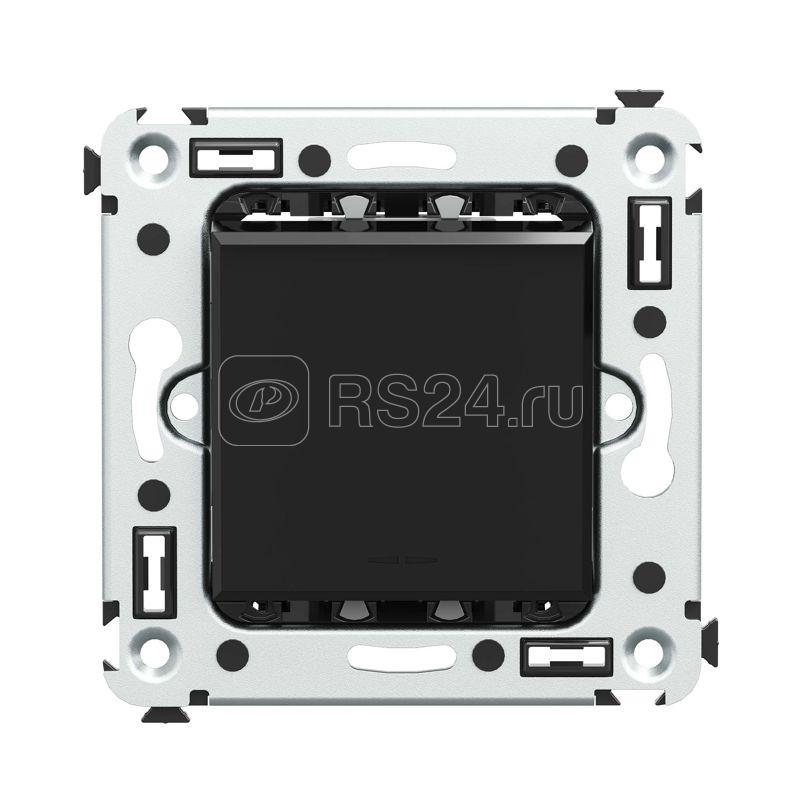 Выключатель 1-кл. 2мод. СП Avanti "Черный квадрат" 16А IP20 черн. DKC 4402103