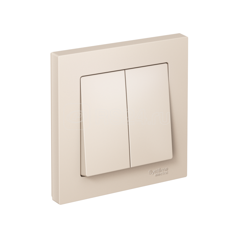 Выключатель 2-кл. СП AtlasDesign 10А IP20 (сх. 5) 10AX в сборе беж. SE ATN000252