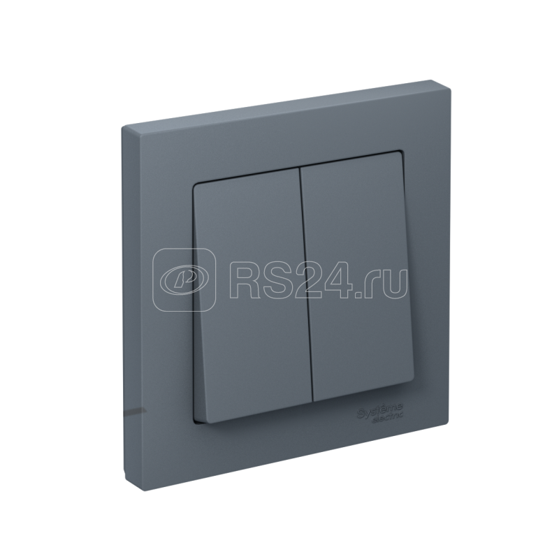 Выключатель 2-кл. СП AtlasDesign 10А IP20 (сх. 5) 10AX в сборе грифель SE ATN000752