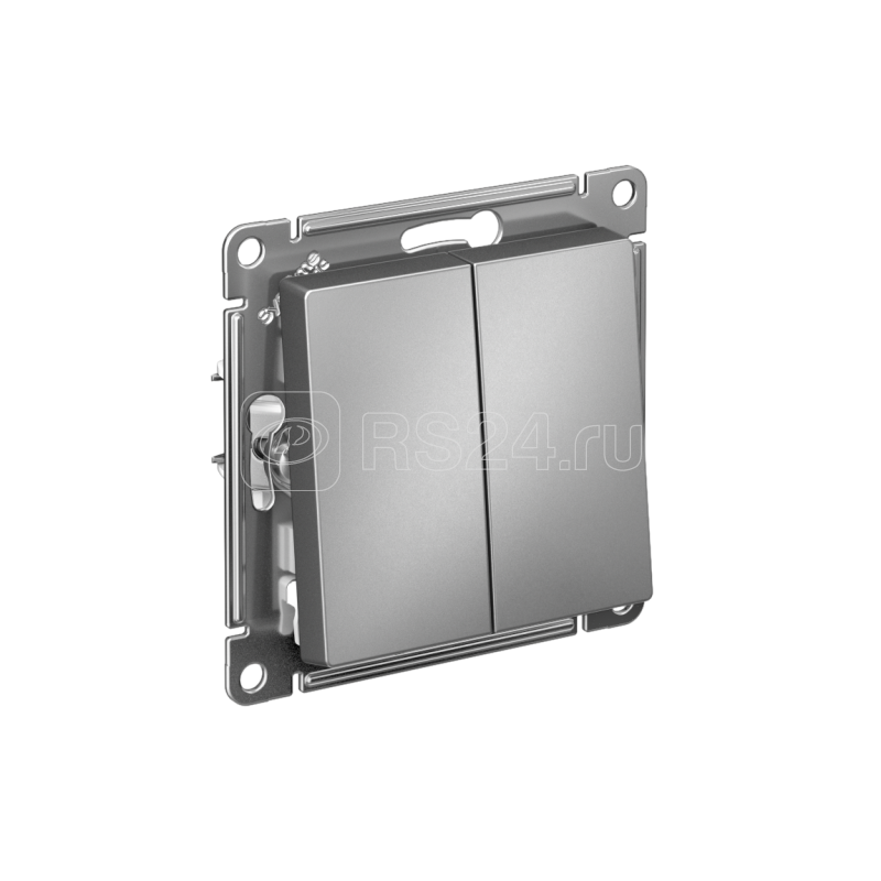 Выключатель 2-кл. СП AtlasDesign 10А IP20 (сх. 5) 10AX механизм сталь SE ATN000951