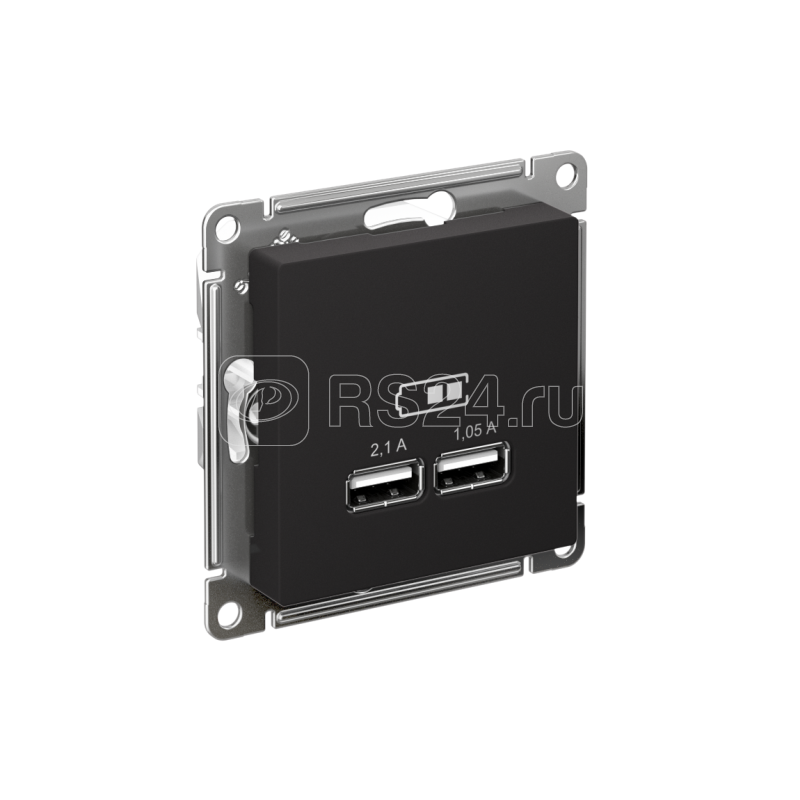 Розетка USB AtlasDesign тип A+A 5В 1х2.1А 2х1.05А механизм карбон SE ATN001033
