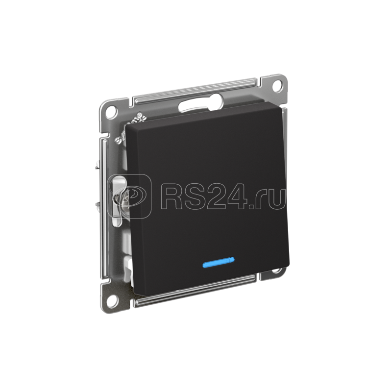 Переключатель проходной 1-кл. СП AtlasDesign 10А IP20 (сх. 6а) 10AX с подсветкой механизм карбон SE ATN001063