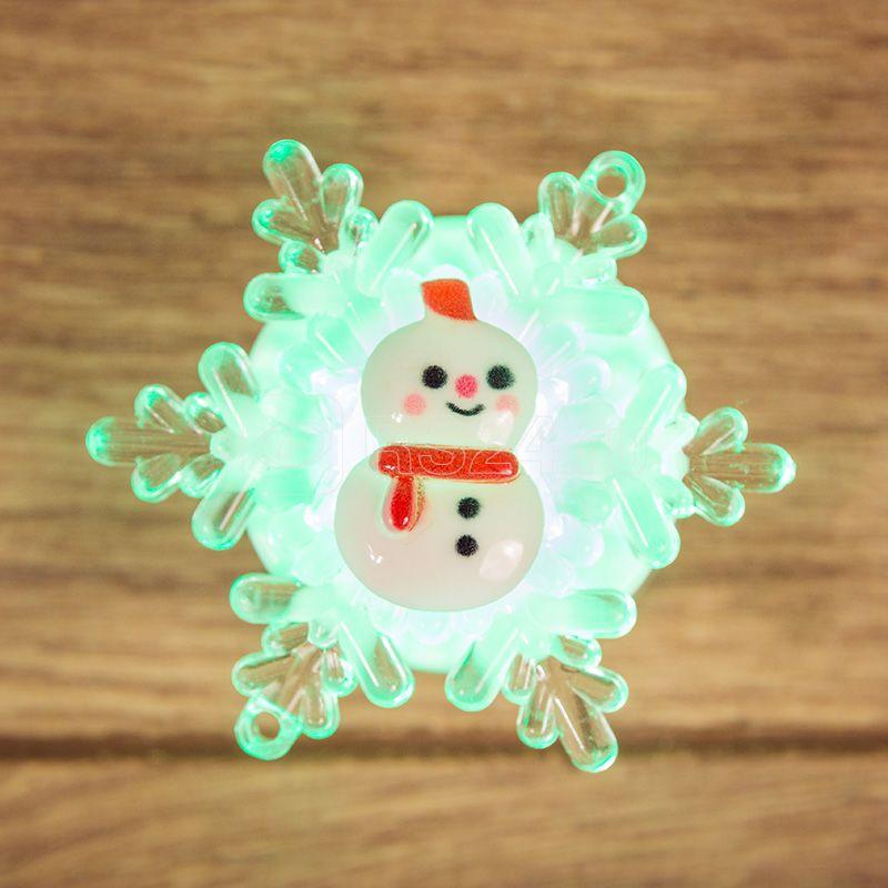 Фигура светодиодная "Снеговик на снежинке" 5.5х5.5см LED RGB 0.1Вт IP20 Neon-Night 501-038