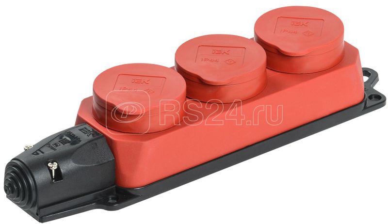 Колодка 3-м ОМЕГА РБ33-1-0м IP44 каучук красн. IEK PKR61-016-2-K04