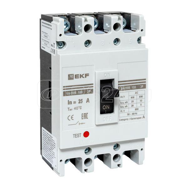 Выключатель автоматический 3п 100/25А 35кА ВА-99М PROxima EKF mccb99-100-25m