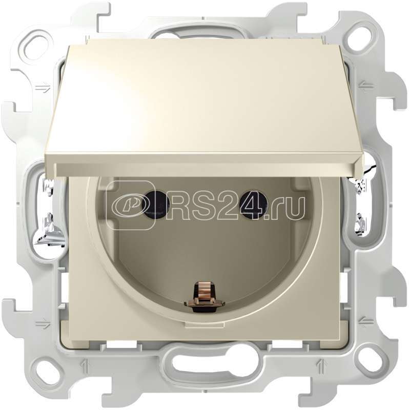Розетка 1-м СП Simon 24 16А IP44 2P+E Push&Go механизм сл. кость Simon 2420448-031