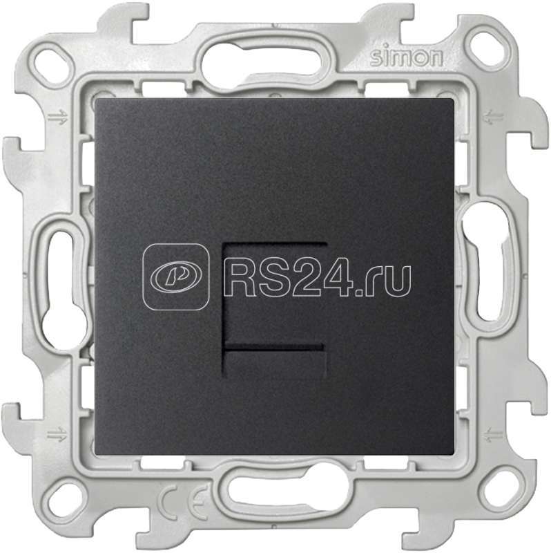 Розетка компьютерная СП Simon 24 RJ45 кат.5E UTP IP20 механизм графит Simon 2410598-038