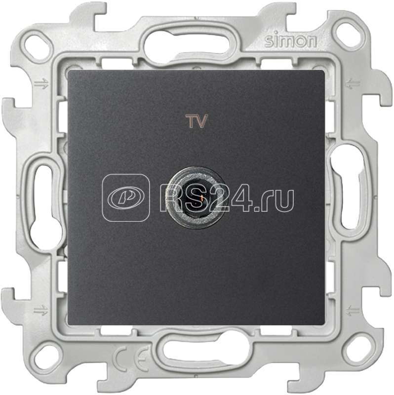 Розетка телевизионная оконечная TV СП Simon 24 IP20 механизм графит Simon 2450476-038