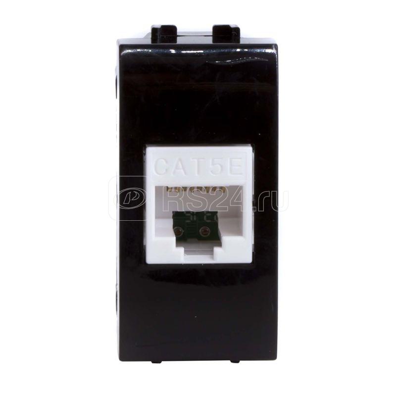 Розетка компьютерная 1-м СП 1мод. Brava RJ45 кат.5E черн. DKC 77654N