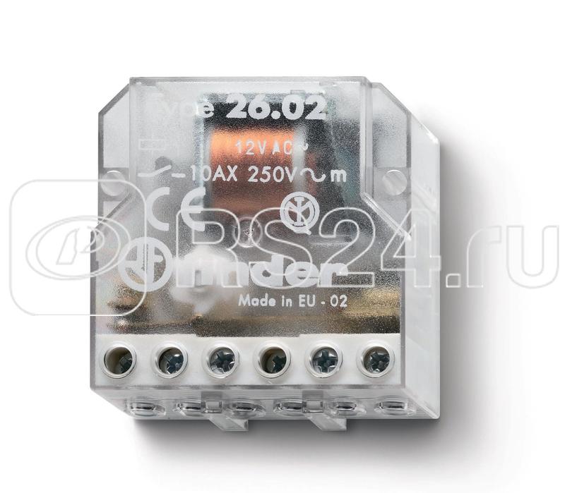 Реле шаговое электромеханич. 2NO 10А 2 состояния AgNi 230В AC монтаж в коробке IP20 FINDER 260282300000