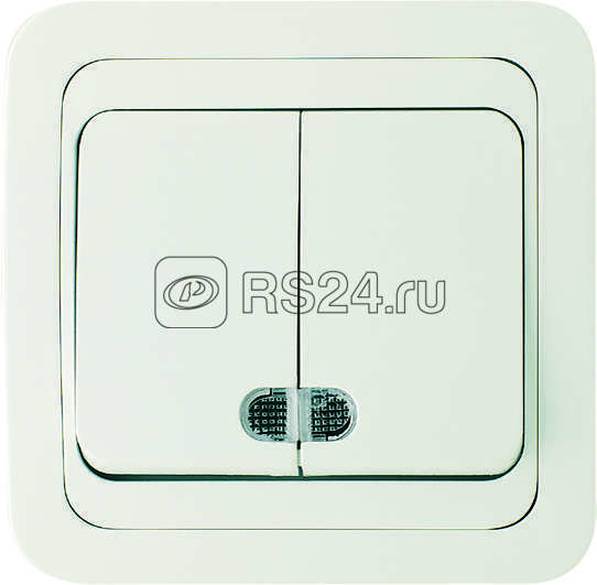 Выключатель 2-кл. СП Mimoza 10А IP20 с подсветкой бел./бел. Makel 12023