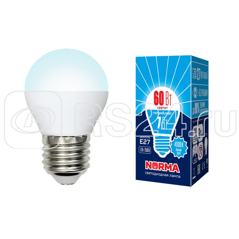 Лампа светодиодная LED-G45-7W/NW/E27/FR/NR Norma 7Вт матовая E27 (упак. картон) Volpe UL-00003822