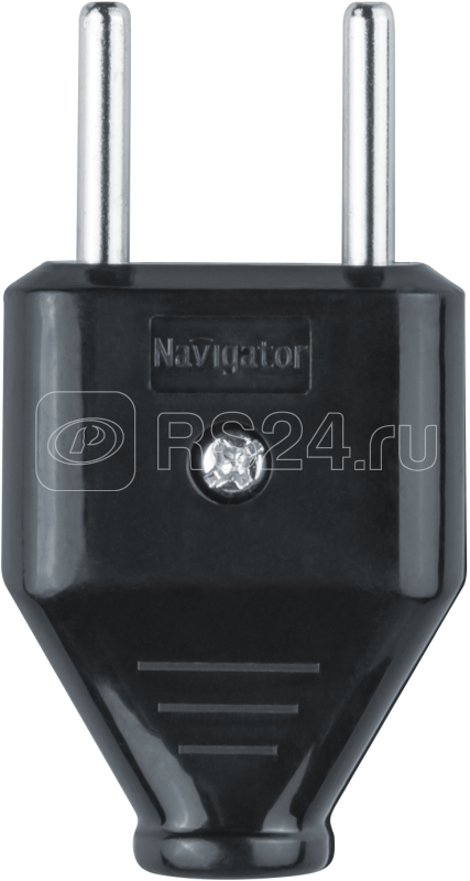 Вилка 61 714 NCA-PL07-6A-X-BL прямая без заземл. черн. Navigator 61714