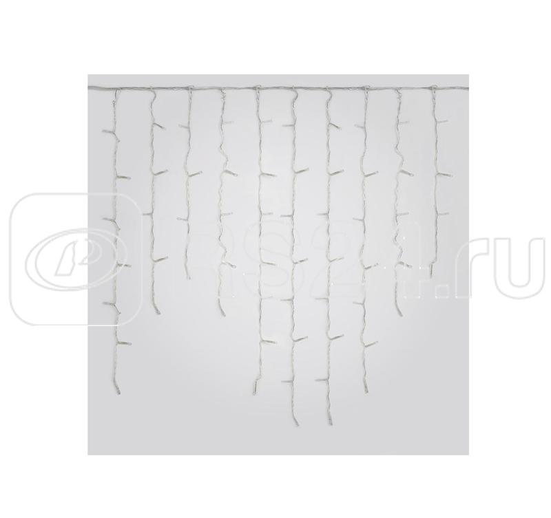 Гирлянда светодиодная "Бахрома" ULD-B2007-100/TTK WHITE IP44 2м 100LED бел. с эффектом мерцания соединяемая провод прозр. Uniel UL-00007209
