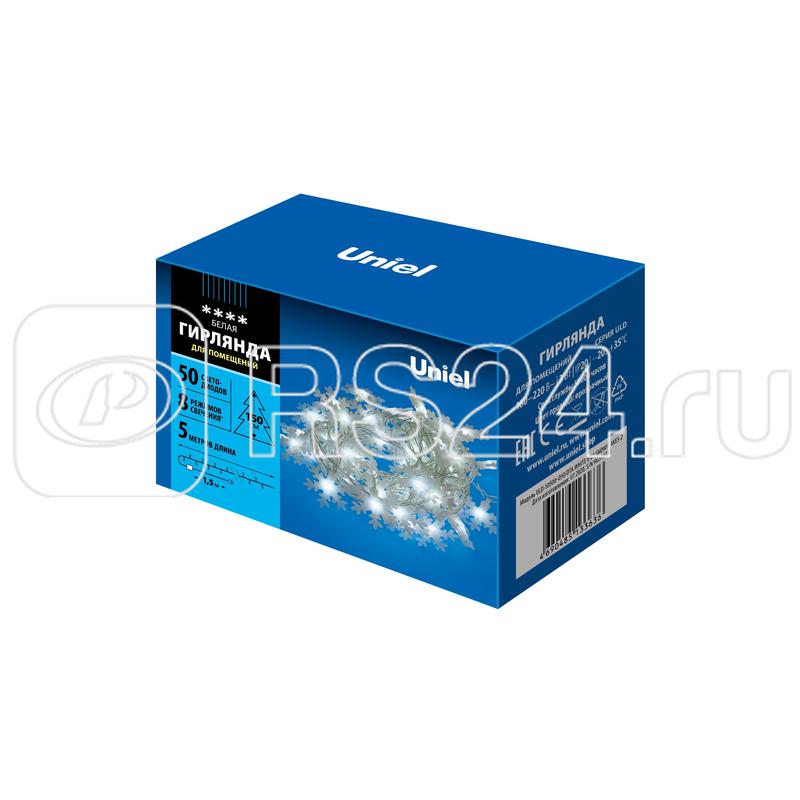 Гирлянда LED "Снежинки-2" ULD-S0500-050/DTA WHITE IP20 SNOWFLAKES-2 5м 50 диодов бел. свет провод прозр. Uniel UL-00007196