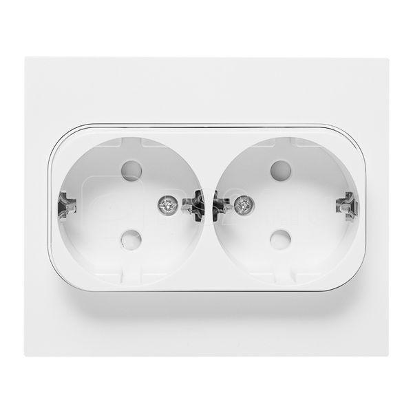 Розетка 2-м СП Стокгольм 16А IP20 с заземл. защ. шторки бел. PROxima EKF EXR16-128-10