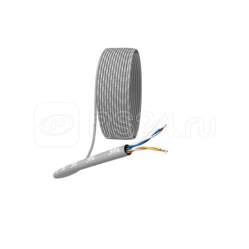 Кабель витая пара U/UTP кат.5E 2х2х24AWG solid CCA PVC Simple сер. (м) UL-2-PVC-A Эра Б0044433