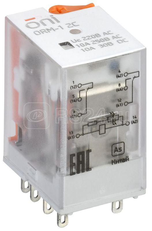 Реле интерфейсное ORM-1 2C 220В AC с LED и тест. кнопкой ONI ORM-1-2C-AC220V-L-B