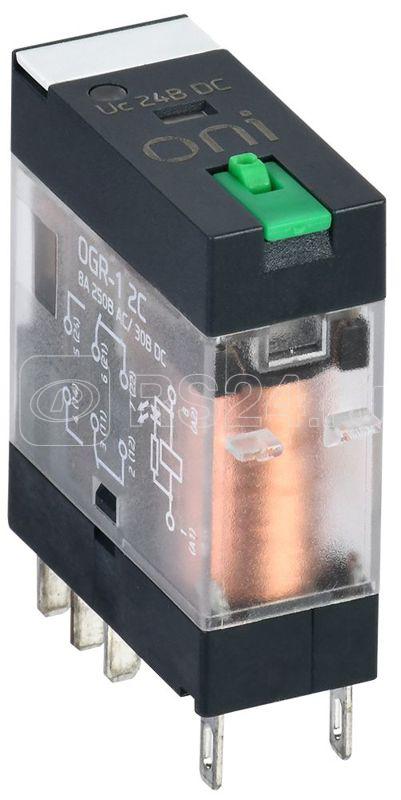 Реле общего назначения OGR-1 2C 24В DC с LED и тест. кнопкой ONI OGR-1-2C-DC24V-L-B