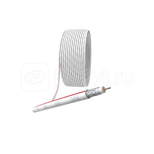 Кабель коаксиальный SAT 50м CCS/оплетка Al 75% PVC 75Ом бел. (м) SL-M-75-PVC100 Simple Эра Б0044607