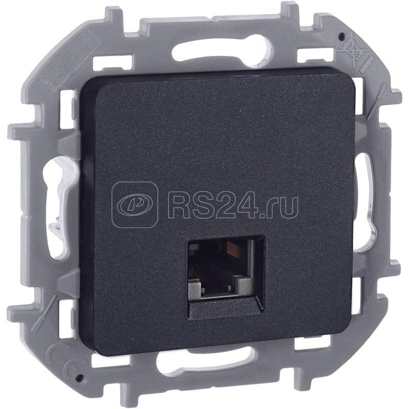 Розетка компьютерная Inspiria RJ45 кат.6 UTP механизм антрацит IEK 673833