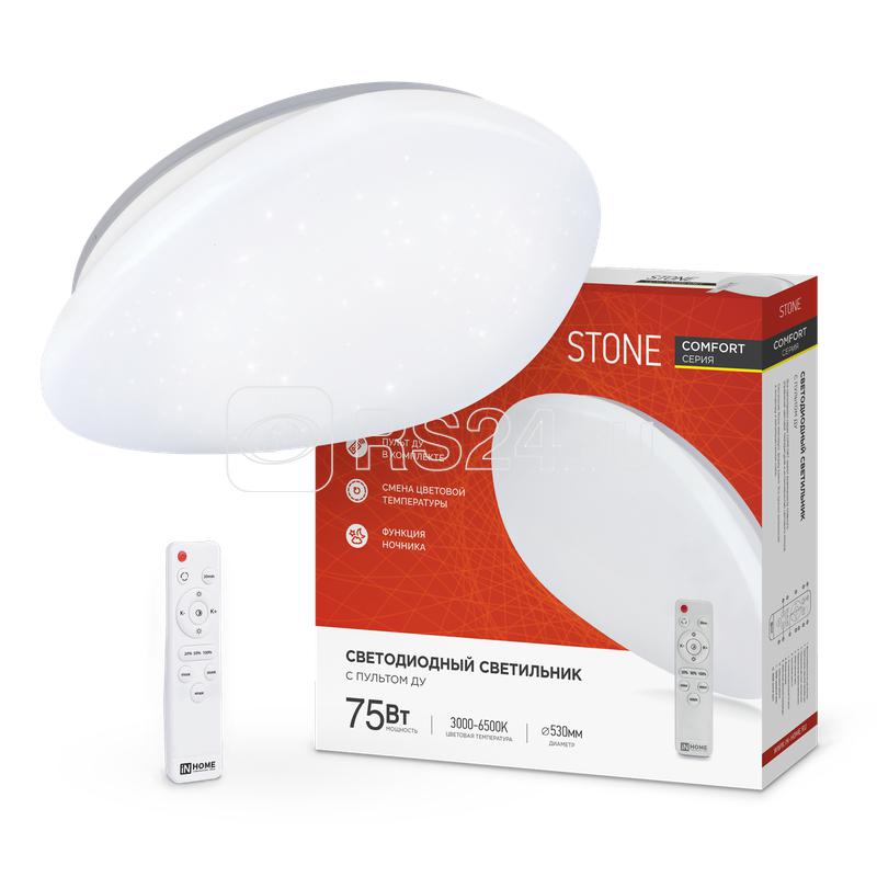 Светильник светодиодный COMFORT STONE 75Вт 3000-6500К 6000лм 230В 530х105мм с пультом ДУ IN HOME 4690612035642