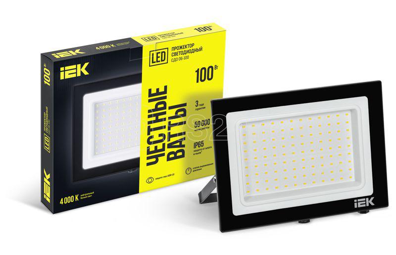 Прожектор светодиодный СДО 06-100 IP65 4000К черн. IEK LPDO601-100-40-K02