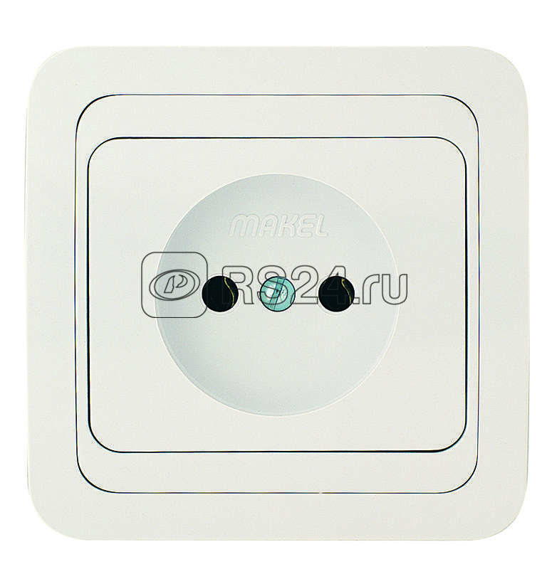 Розетка 1-м СП Mimoza 16А IP20 без заземл. бел./бел. Makel 12022