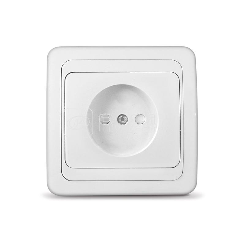 Розетка 1-м СП Валери 16А IP20 без заземл. защ. шторки бел. UNIVersal В0022x