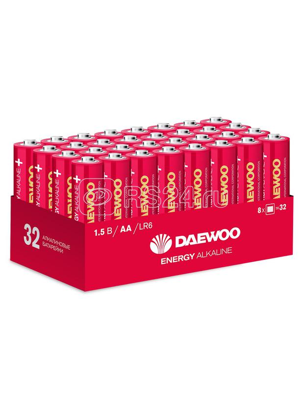 Элемент питания алкалиновый AA/LR6 1.5В Energy Alkaline 2021 Pack-32 (уп.32шт) DAEWOO 5030053