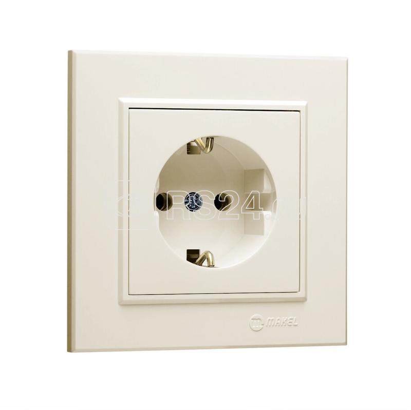 Розетка 1-м СП Karea 16А IP20 с/з крем. Makel 56010028