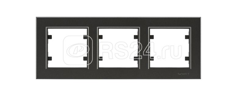 Рамка 3-м Karea горизонт. дым. металлик Makel 56050703