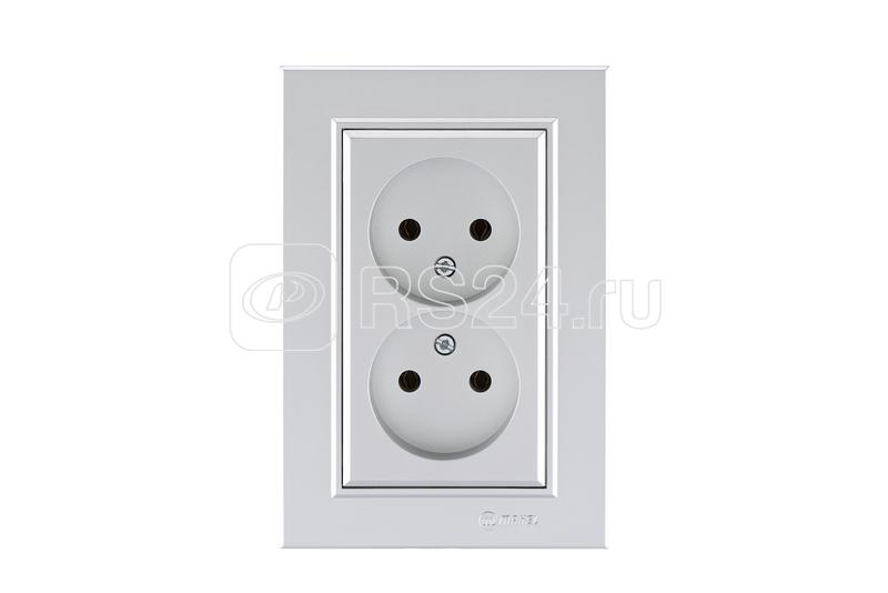 Розетка 2-м СП Karea 10А IP20 б/з сереб. Makel 56065017