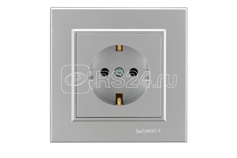 Розетка 1-м СП Karea 16А IP20 с/з сереб. Makel 56065028