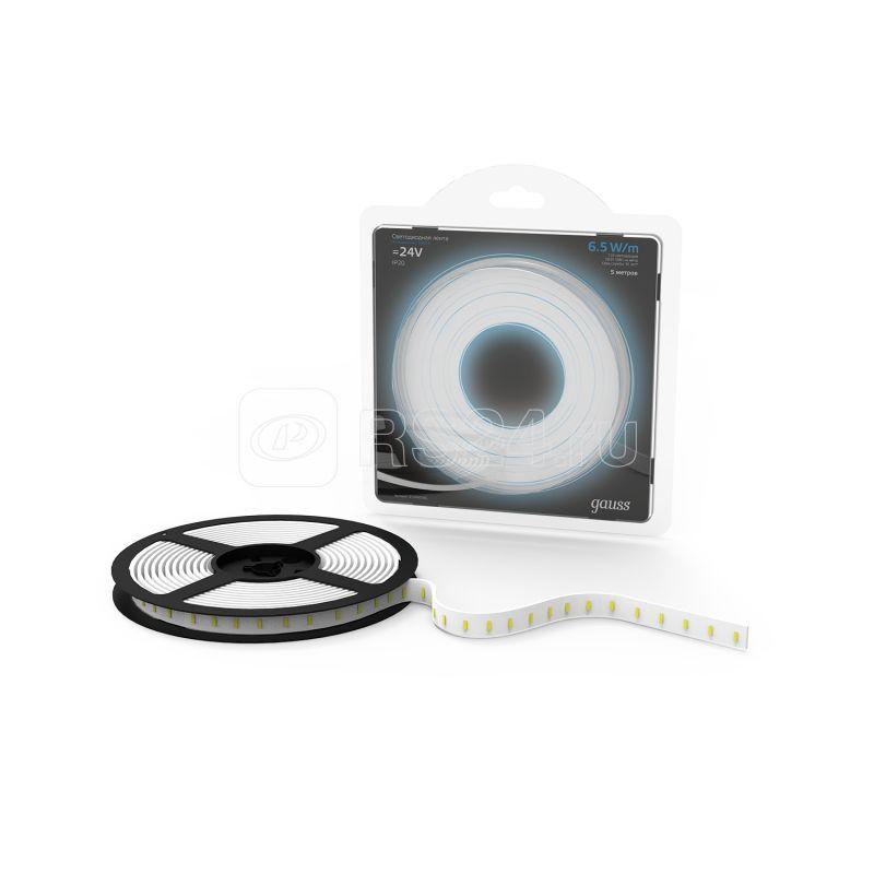Лента светодиодная Black 2835/120-SMD 6.5Вт/м 5000К холод. бел. IP20 600лм/м 24В (блист.5м) GAUSS 312000265