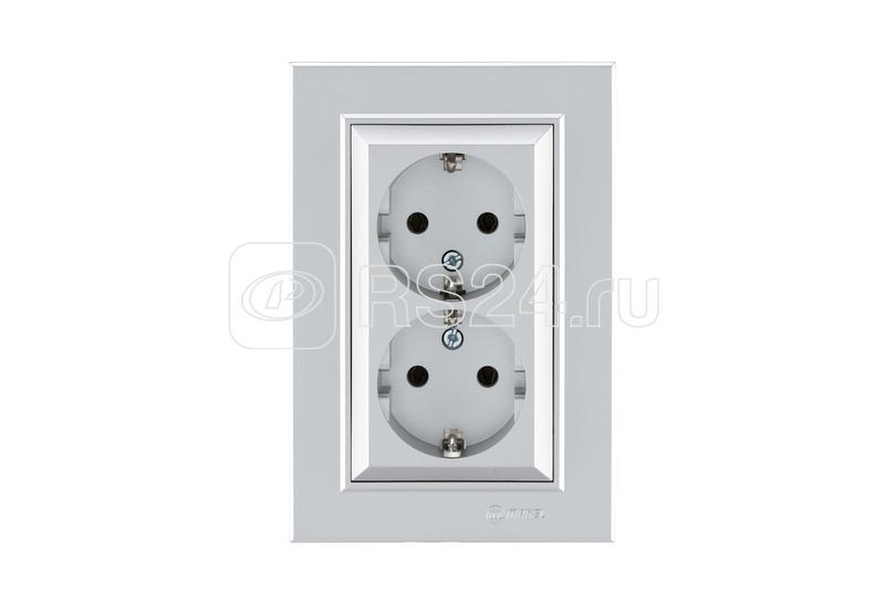 Розетка 2-я с/з СП Karea 16А IP20 серебр. Makel 56065082