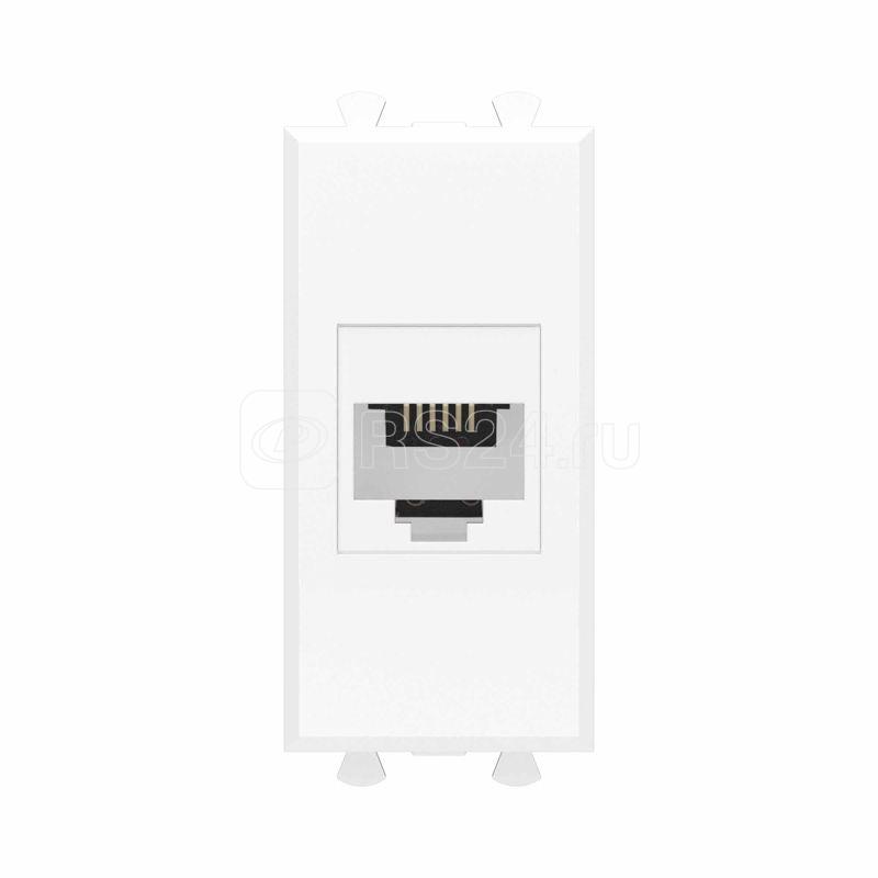 Розетка телефонная 1мод. Avanti "Белое облако" RJ12 без шторок модульная механизм DKC 4400611