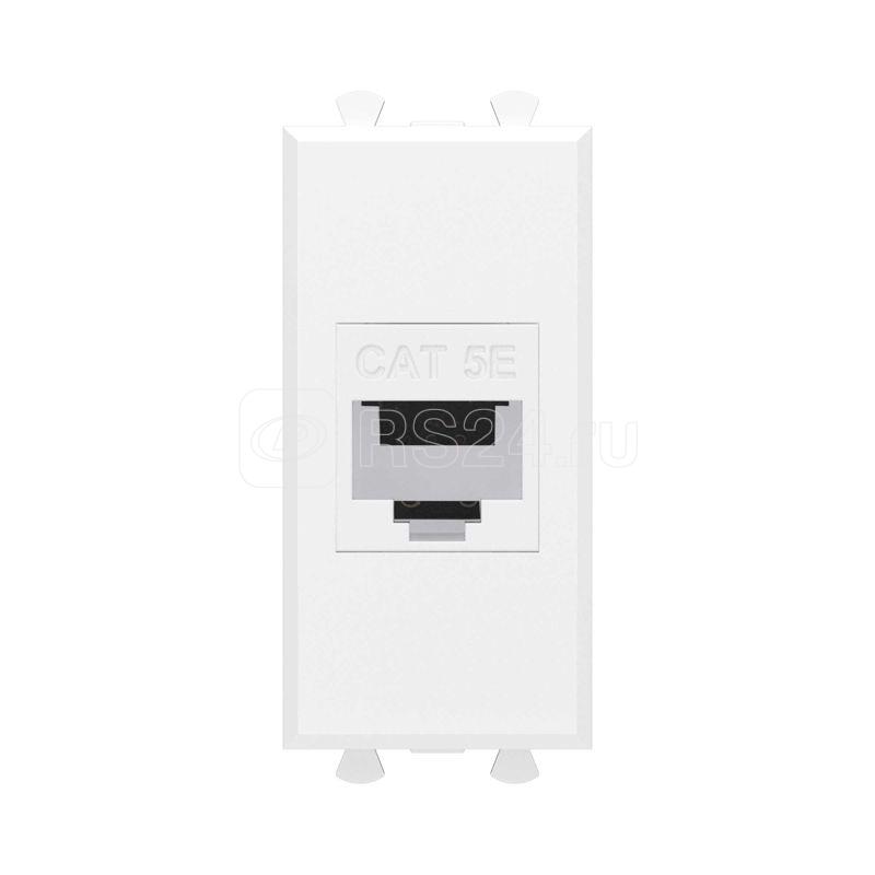 Розетка компьютерная 1мод. Avanti "Белое облако" RJ45 кат.5E без шторок модульная механизм DKC 4400661
