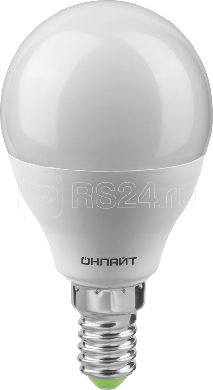 Лампа светодиодная 90 062 OLL-G45-12-230-6.5K-E14-FR 12Вт шар 6500К холод. бел. E14 1200лм 176-264В ОНЛАЙТ 90062